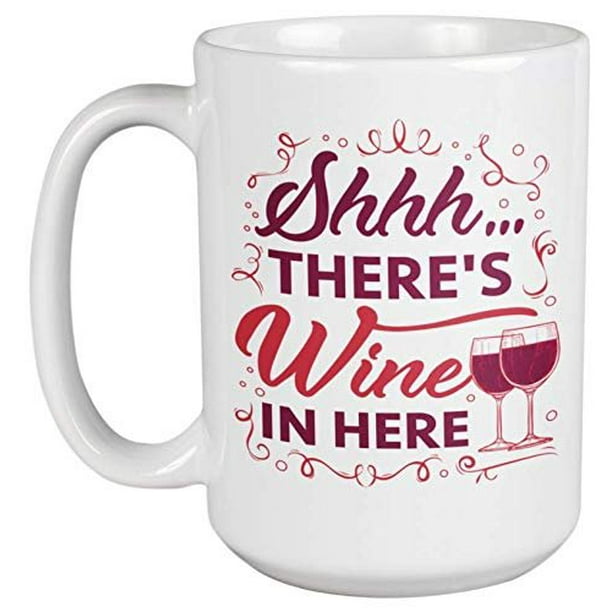Shhh There's Rum In Here 15oz Large Mug Cup Drink Party Alcohol Big